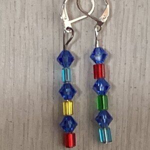 🍒 Dangle Handcrafted  With Swarovski Crystal Earrings W/ 925 Hooks🐥